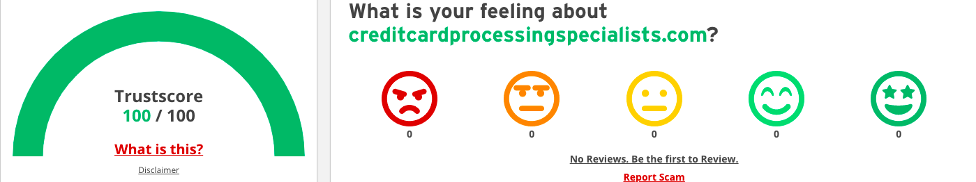 image of credit card processing specialists scamadviser reviews